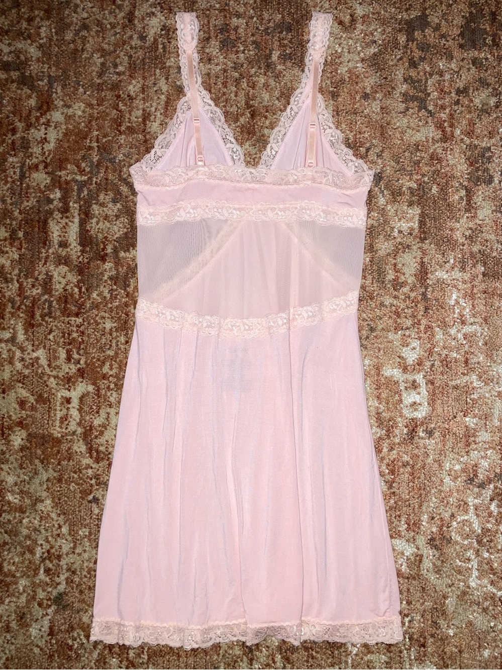 Pink Mesh Lace Slip - Picture 3 of 5